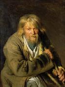 Ivan Kramskoi Old man with a crutch, Spain oil painting artist